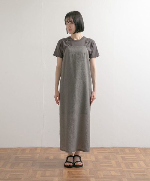 URBAN RESEARCH DOORS（アーバンリサーチドアーズ）の「チェック柄ストレートキャミワンピース（ワンピース・レディース・グリーン/ブラック・MEDIUM）」の20枚目の写真