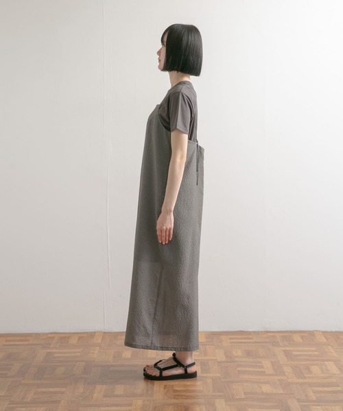 URBAN RESEARCH DOORS（アーバンリサーチドアーズ）の「チェック柄ストレートキャミワンピース（ワンピース・レディース・グリーン/ブラック・MEDIUM）」の21枚目の写真