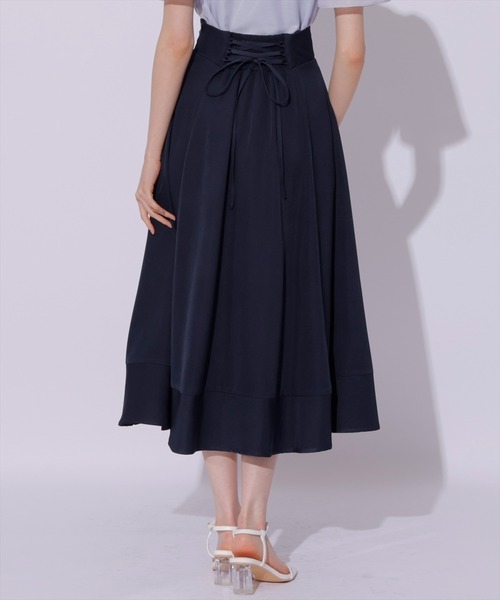 SWINGLE（スウィングル）の「ビットベルトヘム切替フレアスカート（スカート・レディース・ブラック系その他5/ネイビー/クリーム・FREE）」の14枚目の写真