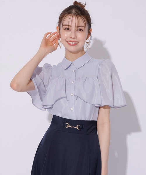 SWINGLE（スウィングル）の「ビットベルトヘム切替フレアスカート（スカート・レディース・ブラック系その他5/ネイビー/クリーム・FREE）」の16枚目の写真