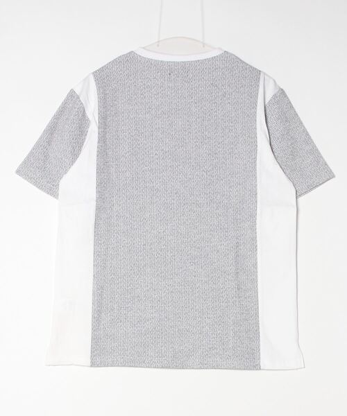 MMMM（エムエムエムエム）の「MMMM/イレギュラーテレコ　サイドパネルドTEE（Tシャツ/カットソー・メンズ・ブラック/ホワイト/ベージュ・LARGE/MEDIUM）」の7枚目の写真