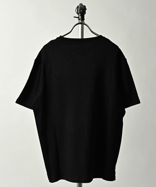 MMMM（エムエムエムエム）の「MMMM/イレギュラーテレコ　サイドパネルドTEE（Tシャツ/カットソー・メンズ・ブラック/ホワイト/ベージュ・LARGE/MEDIUM）」の5枚目の写真