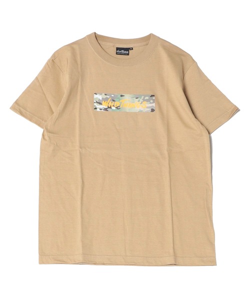 WILD THINGS(ワイルドシングス)の「WILD THINGS BOX LOGO(ワイルドシングスボックス ロゴ)(Tシャツ/カットソー・メンズ・ネイビー系/ブラック/ホワイト/ベージュ系・X-LARGE/LARGE/MEDIUM)」の1枚目の写真