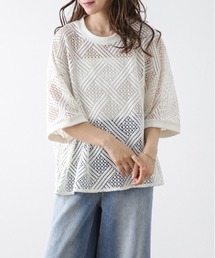 透かし編み」に該当するレディースのTシャツ/カットソー