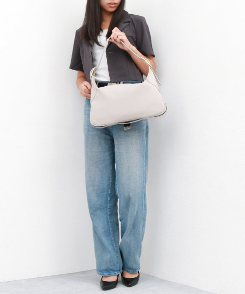 cache cache(カシュ カシュ)の「カシュカシュ cachecache / ダブルバックルベルトショルダー(ショルダーバッグ・レディース・ブラック/ベージュ系その他/ライトグレー・FREE)」の16枚目の写真