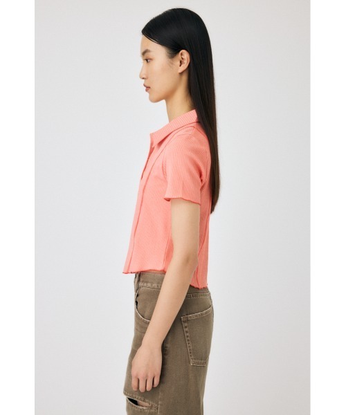 MOUSSY（マウジー）の「MELLOW POLO トップス（Tシャツ/カットソー・レディース・ブラック/ターコイズブルー/オフホワイト/オレンジ・FREE）」の18枚目の写真