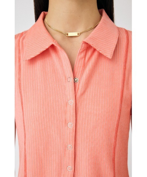 MOUSSY（マウジー）の「MELLOW POLO トップス（Tシャツ/カットソー・レディース・ブラック/ターコイズブルー/オフホワイト/オレンジ・FREE）」の20枚目の写真