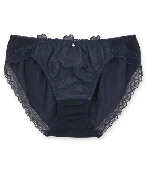 fran de lingerie（フランデランジェリー）の「フェミニンなナチュラルデザイン使いやすいノーマルショーツ 「ナチュラルデイリーノンワイヤーブラ001」（ショーツ・レディース・グレイッシュベージュ/ブラック/グリーン/シルバーグレー/ネイビー/クリーム・M/L）」の6枚目の写真