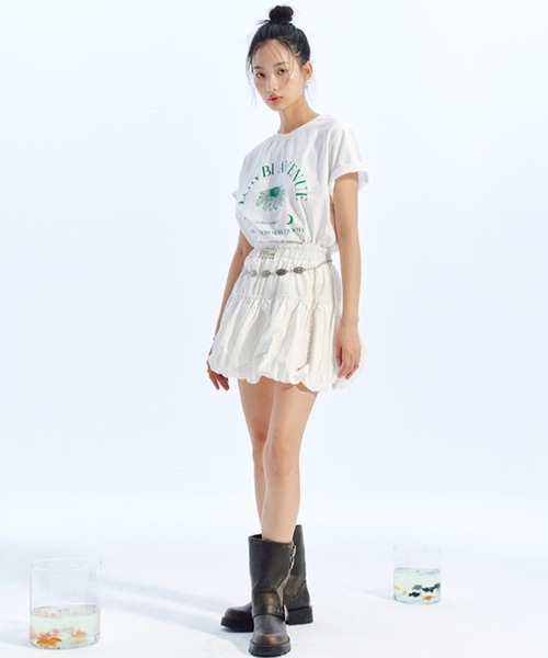 LOWBI（ロウビ）の「LOWBI／バルーンスカート（スカート・レディース・ホワイト/ブラック・FREE）」の6枚目の写真