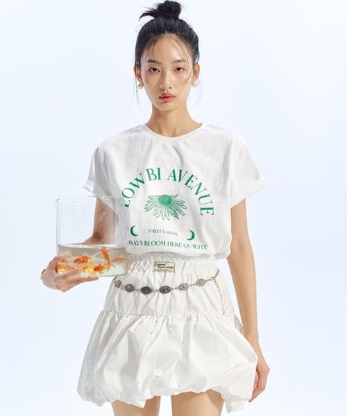 LOWBI（ロウビ）の「LOWBI／バルーンスカート（スカート・レディース・ホワイト/ブラック・FREE）」の7枚目の写真