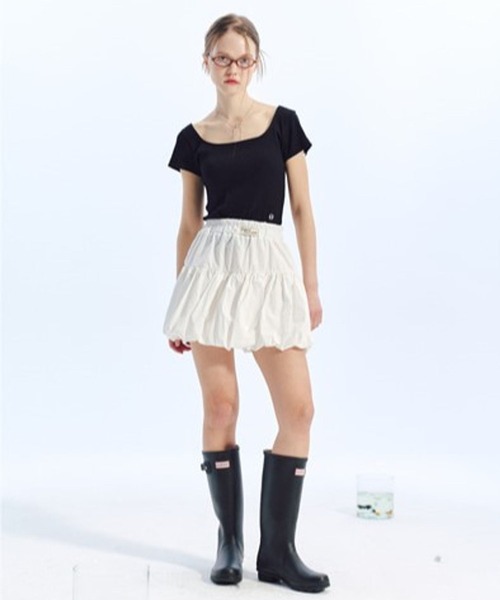 LOWBI（ロウビ）の「LOWBI／バルーンスカート（スカート・レディース・ホワイト/ブラック・FREE）」の8枚目の写真