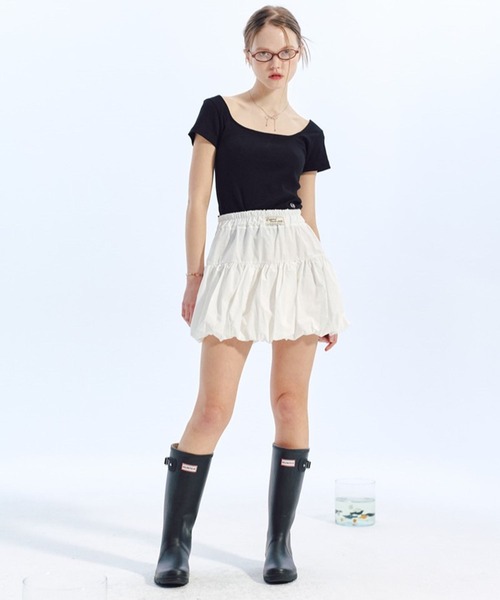 LOWBI（ロウビ）の「LOWBI／バルーンスカート（スカート・レディース・ホワイト/ブラック・FREE）」の9枚目の写真