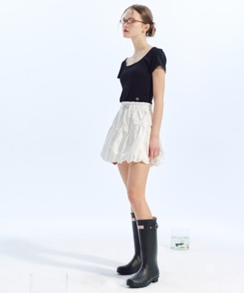 LOWBI（ロウビ）の「LOWBI／バルーンスカート（スカート・レディース・ホワイト/ブラック・FREE）」の10枚目の写真