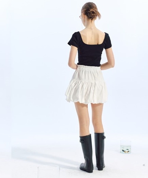 LOWBI（ロウビ）の「LOWBI／バルーンスカート（スカート・レディース・ホワイト/ブラック・FREE）」の12枚目の写真