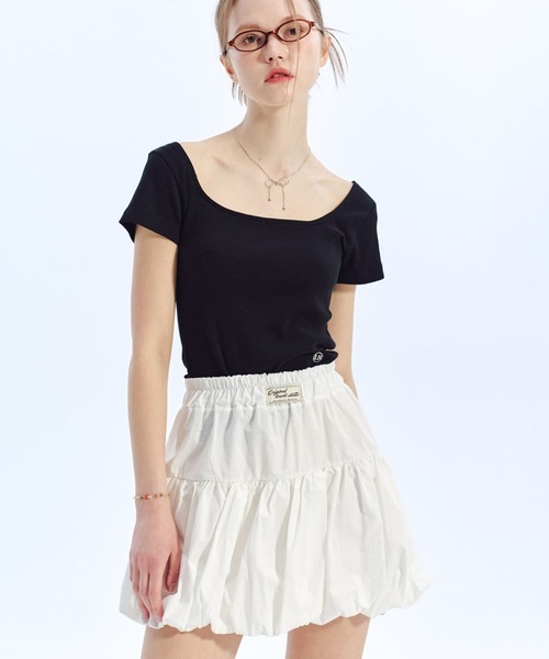 LOWBI（ロウビ）の「LOWBI／バルーンスカート（スカート・レディース・ホワイト/ブラック・FREE）」の13枚目の写真