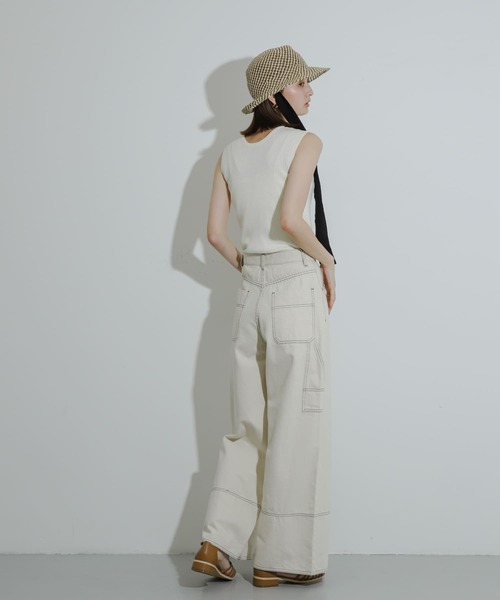 SENSE OF PLACE by URBAN RESEARCH（センスオブプレイスバイアーバンリサーチ）の「2WAYノースリーブセーター（ニット/セーター・レディース・ブラウン/イエロー/ブラック/オフホワイト・ONE）」の10枚目の写真