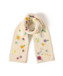 BEAMS BOY（ビームスボーイ）の「手編み フラワー刺繍 マフラー（マフラー・レディース）」