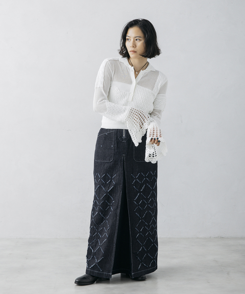 JOURNAL STANDARD - 【nude vintage×JOURNAL STANDARD】 24080410000730 2024AW パッチワークニットプルオーバー レディース ブラック FREE JOURNAL STANDARD（ジャーナルスタンダード）の「【nude vintage