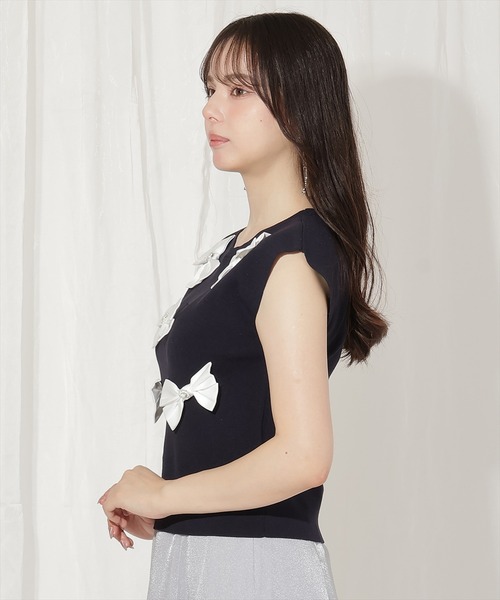 WILLSELECTION（ウィルセレクション）の「ランダムサテンリボンプルオーバー（Tシャツ/カットソー・レディース・オフホワイト/ピンク/ネイビー/ブラック/ブラック×ピンク・FREE）」の15枚目の写真