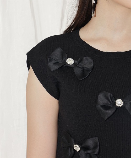 WILLSELECTION（ウィルセレクション）の「ランダムサテンリボンプルオーバー（Tシャツ/カットソー・レディース・オフホワイト/ピンク/ネイビー/ブラック/ブラック×ピンク・FREE）」の19枚目の写真