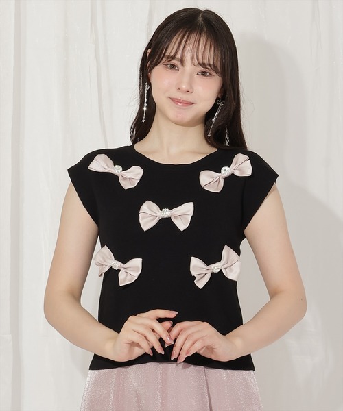 WILLSELECTION（ウィルセレクション）の「ランダムサテンリボンプルオーバー（Tシャツ/カットソー・レディース・オフホワイト/ピンク/ネイビー/ブラック/ブラック×ピンク・FREE）」の17枚目の写真