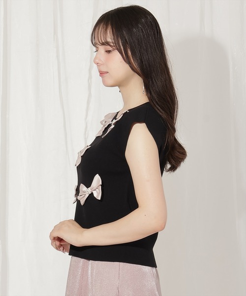 WILLSELECTION（ウィルセレクション）の「ランダムサテンリボンプルオーバー（Tシャツ/カットソー・レディース・オフホワイト/ピンク/ネイビー/ブラック/ブラック×ピンク・FREE）」の16枚目の写真