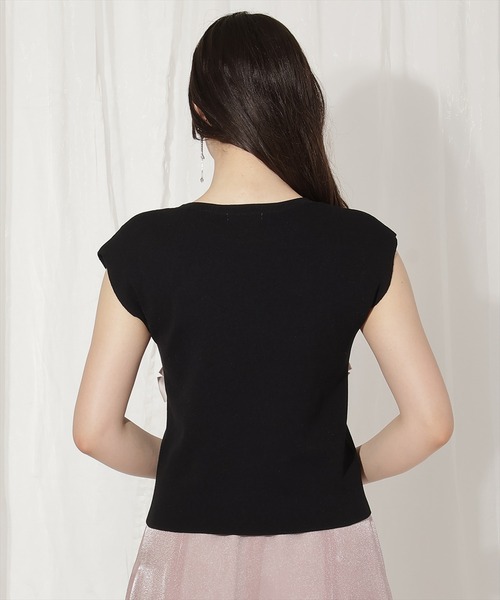 WILLSELECTION（ウィルセレクション）の「ランダムサテンリボンプルオーバー（Tシャツ/カットソー・レディース・オフホワイト/ピンク/ネイビー/ブラック/ブラック×ピンク・FREE）」の7枚目の写真