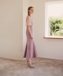 LEJA】花柄ストーンスパンコールチュールオーバーラップマーメイド