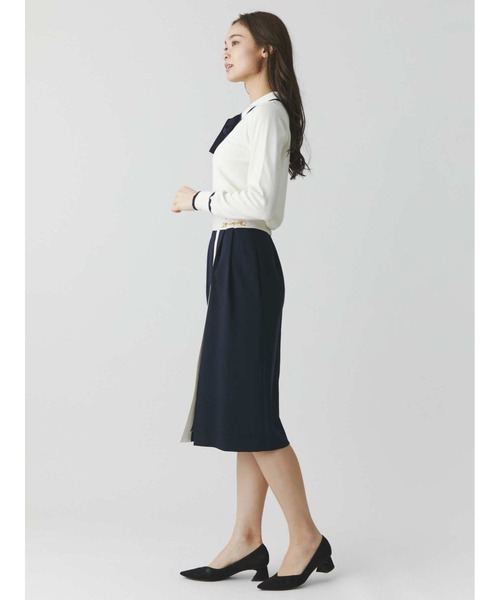 【セール】バイカラービットアシメタイトスカート（スカート）｜TONAL（トーナル）