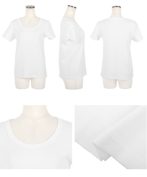 KOBE LETTUCE(コウベレタス)の「シルクタッチコットン深UネックTシャツ(Tシャツ/カットソー・レディース・オフホワイト/ベージュ/ブラック/アイボリー系/ブラック系/アイボリー系1/ベージュ系/ホワイト系・L/M/L1/M1)」の15枚目の写真