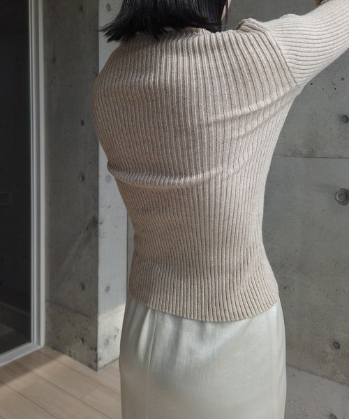 y/m by RIKA（イムバイリカ）の「MIXニットハイネックトップス（ニット/セーター・レディース・ベージュ/チャコールグレー/カーキ・FREE）」の13枚目の写真