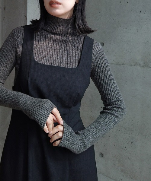 y/m by RIKA（イムバイリカ）の「MIXニットハイネックトップス（ニット/セーター・レディース・ベージュ/チャコールグレー/カーキ・FREE）」の20枚目の写真