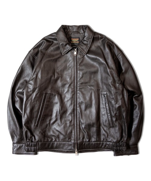 訳あり格安✨スクーカム　ラムレザージャケットM　ブラック　とろとろの羊革 SKOOKUM.JE LAMB LEATHER ZIP JACKET（ライダースジャケット