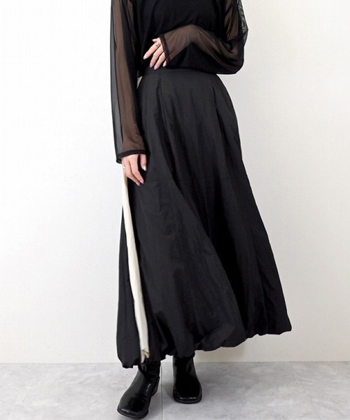STYLEBLOCK(スタイルブロック)の「Nタフタバルーンラインスカート(スカート・レディース・ホワイト系その他/カーキ/グレー/ブラック・M)」の1枚目の写真
