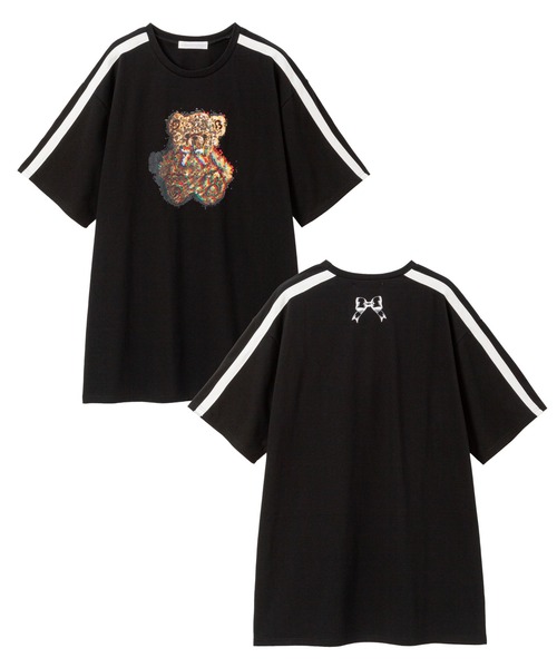 DearMyLove(ディアマイラブ)の「選べるプリントビッグT(Tシャツ/カットソー・レディース・ブラック×レッド/ホワイト系その他2/ホワイト系その他3/ホワイト系その他4/ホワイト系その他5/ブラック系その他2/ブラック×ベージュ/ブラック×ホワイト/ホワイト系その他/ブラック系その他/ホワイト/ブラック・FREE)」の12枚目の写真