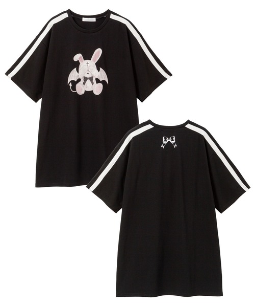 DearMyLove(ディアマイラブ)の「選べるプリントビッグT(Tシャツ/カットソー・レディース・ブラック×レッド/ホワイト系その他2/ホワイト系その他3/ホワイト系その他4/ホワイト系その他5/ブラック系その他2/ブラック×ベージュ/ブラック×ホワイト/ホワイト系その他/ブラック系その他/ホワイト/ブラック・FREE)」の9枚目の写真