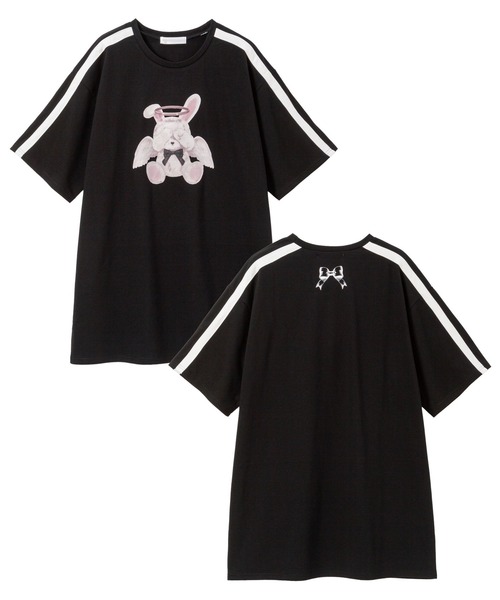 DearMyLove(ディアマイラブ)の「選べるプリントビッグT(Tシャツ/カットソー・レディース・ブラック×レッド/ホワイト系その他2/ホワイト系その他3/ホワイト系その他4/ホワイト系その他5/ブラック系その他2/ブラック×ベージュ/ブラック×ホワイト/ホワイト系その他/ブラック系その他/ホワイト/ブラック・FREE)」の10枚目の写真