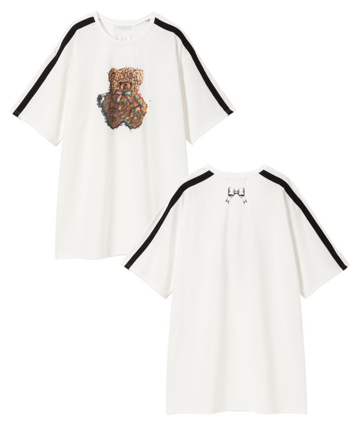 DearMyLove(ディアマイラブ)の「選べるプリントビッグT(Tシャツ/カットソー・レディース・ブラック×レッド/ホワイト系その他2/ホワイト系その他3/ホワイト系その他4/ホワイト系その他5/ブラック系その他2/ブラック×ベージュ/ブラック×ホワイト/ホワイト系その他/ブラック系その他/ホワイト/ブラック・FREE)」の6枚目の写真