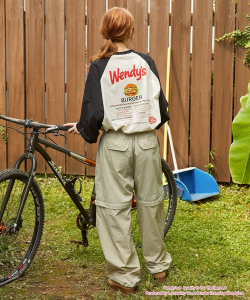 MONO-MART LADY'S(モノマートレディース)の「【Wendy's】別注 ウェンディーズ ヴィンテージプリント ラグランスリーブ長袖Tシャツ(Tシャツ/カットソー・レディース・ブラック系/ブラック系1/グレー系1/ワイン系1/グレー系/ワイン系・FREE)」の11枚目の写真