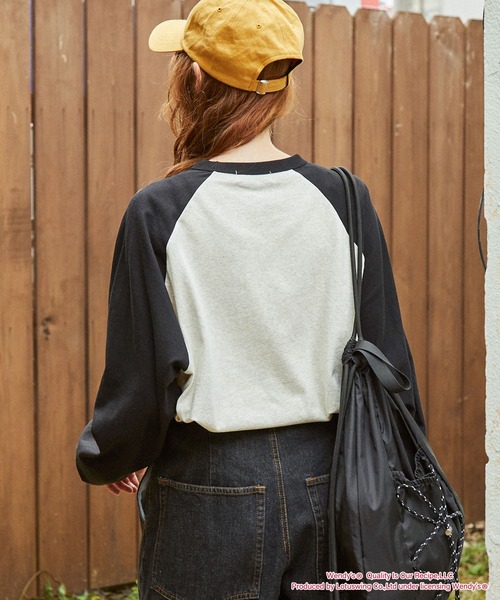 Wendy's】別注 ウェンディーズ ヴィンテージプリント ラグランスリーブ