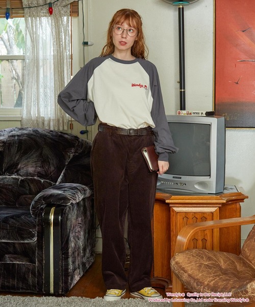 MONO-MART LADY'S(モノマートレディース)の「【Wendy's】別注 ウェンディーズ ヴィンテージプリント ラグランスリーブ長袖Tシャツ(Tシャツ/カットソー・レディース・ブラック系/ブラック系1/グレー系1/ワイン系1/グレー系/ワイン系・FREE)」の21枚目の写真