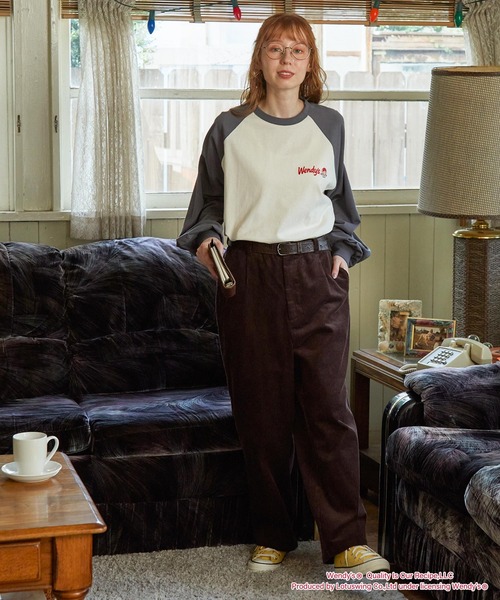 MONO-MART LADY'S(モノマートレディース)の「【Wendy's】別注 ウェンディーズ ヴィンテージプリント ラグランスリーブ長袖Tシャツ(Tシャツ/カットソー・レディース・ブラック系/ブラック系1/グレー系1/ワイン系1/グレー系/ワイン系・FREE)」の22枚目の写真