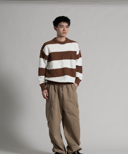 aimoha(アイモハ)の「【aimoha neo】 Bold Stripe Pullover(Tシャツ/カットソー・メンズ・ブラック/チョコ・MEDIUM/LARGE/X-LARGE/XX-LARGE/XXX-LARGE)」の9枚目の写真
