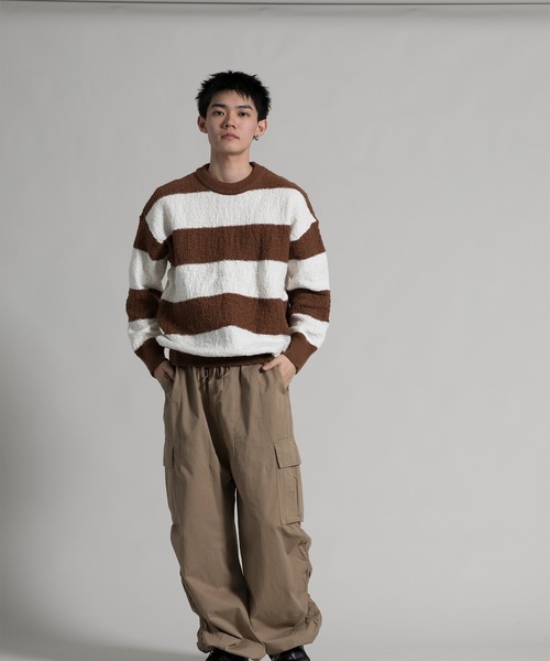 aimoha(アイモハ)の「【aimoha neo】 Bold Stripe Pullover(Tシャツ/カットソー・メンズ・ブラック/チョコ・MEDIUM/LARGE/X-LARGE/XX-LARGE/XXX-LARGE)」の12枚目の写真