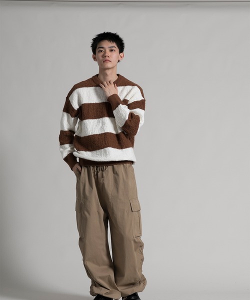 aimoha(アイモハ)の「【aimoha neo】 Bold Stripe Pullover(Tシャツ/カットソー・メンズ・ブラック/チョコ・MEDIUM/LARGE/X-LARGE/XX-LARGE/XXX-LARGE)」の13枚目の写真