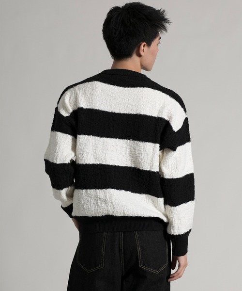 aimoha(アイモハ)の「【aimoha neo】 Bold Stripe Pullover(Tシャツ/カットソー・メンズ・ブラック/チョコ・MEDIUM/LARGE/X-LARGE/XX-LARGE/XXX-LARGE)」の14枚目の写真