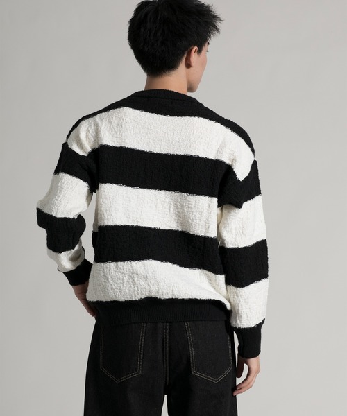 aimoha(アイモハ)の「【aimoha neo】 Bold Stripe Pullover(Tシャツ/カットソー・メンズ・ブラック/チョコ・MEDIUM/LARGE/X-LARGE/XX-LARGE/XXX-LARGE)」の15枚目の写真