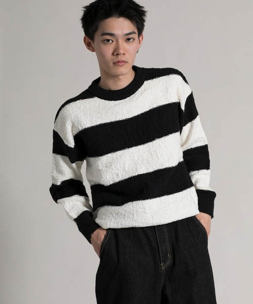 aimoha(アイモハ)の「【aimoha neo】 Bold Stripe Pullover(Tシャツ/カットソー・メンズ・ブラック/チョコ・MEDIUM/LARGE/X-LARGE/XX-LARGE/XXX-LARGE)」の17枚目の写真