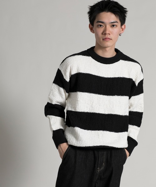 aimoha(アイモハ)の「【aimoha neo】 Bold Stripe Pullover(Tシャツ/カットソー・メンズ・ブラック/チョコ・MEDIUM/LARGE/X-LARGE/XX-LARGE/XXX-LARGE)」の19枚目の写真