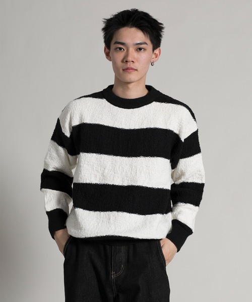 aimoha(アイモハ)の「【aimoha neo】 Bold Stripe Pullover(Tシャツ/カットソー・メンズ・ブラック/チョコ・MEDIUM/LARGE/X-LARGE/XX-LARGE/XXX-LARGE)」の20枚目の写真